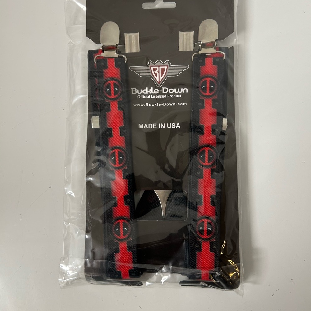 Buckle-Down Black & Red Deadpool Suspenders